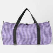 Lila Karo Gitter Nahtloses Muster Groß Duffle Bag (Rückseite)