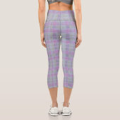 Lila Karo-Harmonie Capri Leggings (Rückseite)