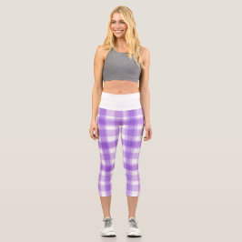 Lila Karo hübsches Pastell Capri Leggings