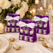 Lila Karo Monogramm Spiralblock Geschenkschachtel