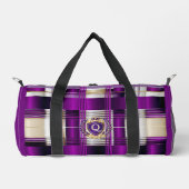 Lila Karo Monogramm-Tasche Duffle Bag (Vorderseite)