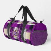 Lila Karo Monogramm-Tasche Duffle Bag (Rechte Ecke)