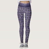 Lila Karo Muster mit Sternen Leggings (Vorderseite)