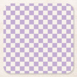 Lila Karo, Prüfplatine-Muster, geprüft Rechteckiger Pappuntersetzer<br><div class="desc">Prüfmuster - lila und cremeweiße Schachbretter.</div>