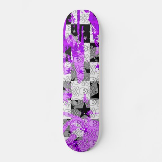 Lila Karo-Star-Skateboard Skateboard (Vorderseite)