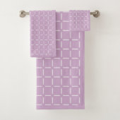 Lila Karomuster Handtuch Badhandtuch Set (Insitu)
