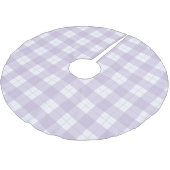 Lila Karomuster Polyester Weihnachtsbaumdecke (Schrägansicht)