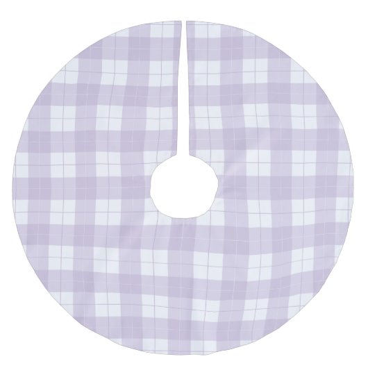 Lila Karomuster Polyester Weihnachtsbaumdecke (Vorderseite)