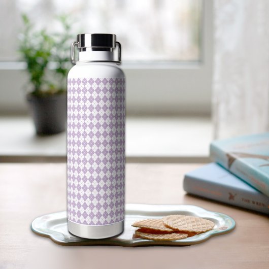 Lila Karomuster Wasserflasche Trinkflasche