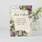Lila Karte für Hydrangeas und Spitzen (Stehend Vorderseite)