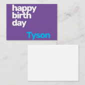 lila Karte zum Geburtstag (Vorne/Hinten)