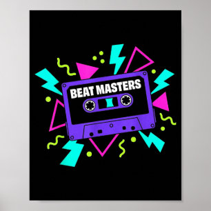 Lila Kassettenband Retro Vintage 80er Hip HopPurp Poster