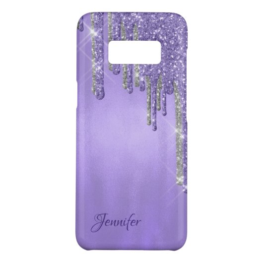 Lila Kasten Glitzer-Tropfen-Samsung S8 Case-Mate Samsung Galaxy Hülle (Rückseite)
