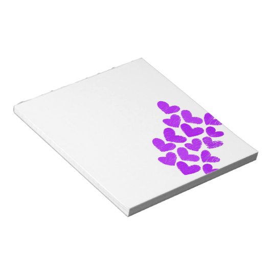 Lila Kätzchen "Ich Liebe dich" Notizblock (angewinkelt)