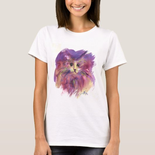 LILA KÄTZCHEN, NIEDLICHES KITTYcat-PORTRÄT T-Shirt (Vorderseite)