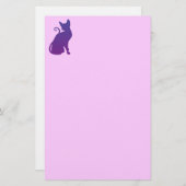 Lila Katze Briefpapier (Vorne/Hinten)