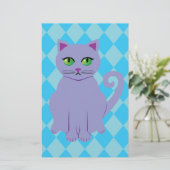 Lila Katze Briefpapier (Stehend Vorderseite)