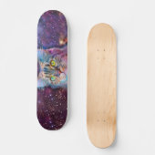 Lila Katze im All Skateboard (Vorderseite)