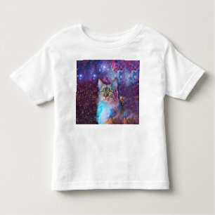 Lila Katze im Weltraum Kleinkind T-shirt