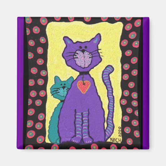 Lila Katze & Kitty - Magnet (Vorne)