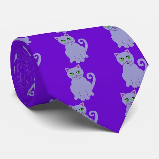 Lila Katze Krawatte (Gerollt)
