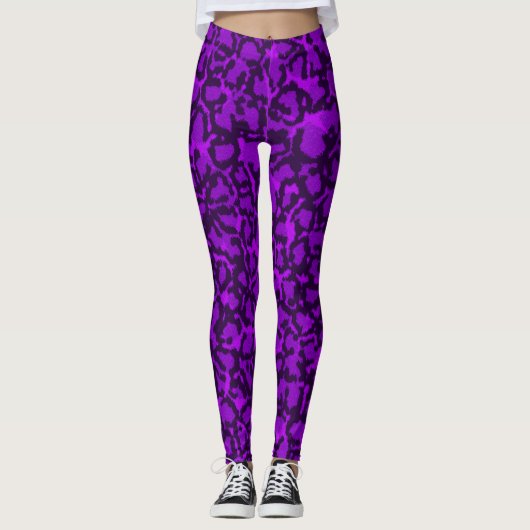 Lila Katze Leggings (Vorderseite)