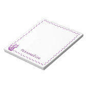 Lila Katze mit Paw-Grenze Notizblock (Rotiert)