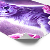 Lila Katze namens Lavendel mit Rose Poster (Ecke)