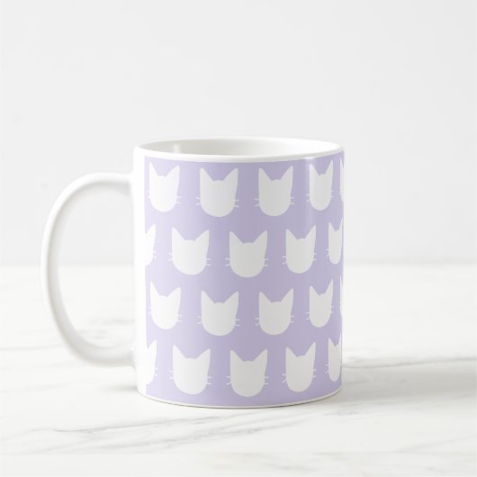 Lila Katze Punkte Muster Kaffeetasse (Links)