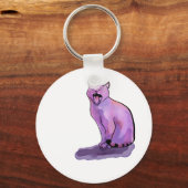 Lila Katze Schlüsselanhänger (Vorderseite)