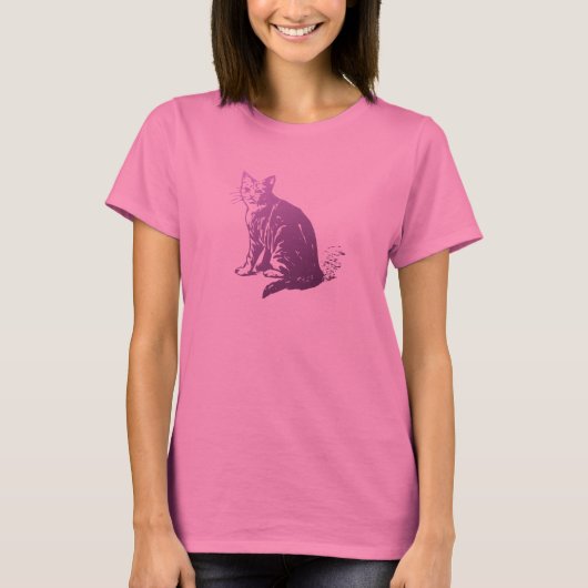 Lila Katze T-Shirt (Vorderseite)