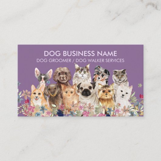 Lila Katze Visitenkarte (Vorderseite)