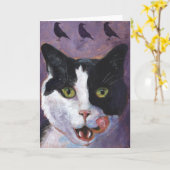 Lila Katzen-Gruß-Karte Karte (Gelbe Blume)