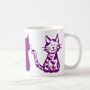Lila Katzen Kaffeetasse