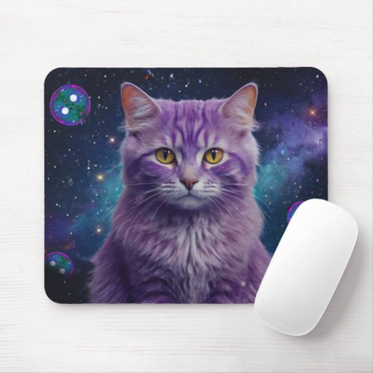 Lila Katzen-Mauspad – Perfektes Geschenk für Katze Mousepad (Mit Mouse)