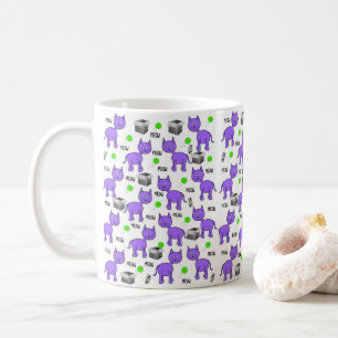 Lila Katzen Miauen Tasse