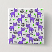 Lila Katzen Mittelquadrat Button (Vorderseite)