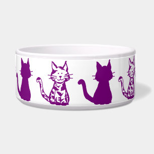 Lila Katzen Muster Große Pet Bowl Napf