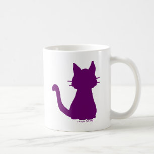 Lila Katzen-Silhouette Kaffeetasse
