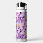 Lila Katzenliebhaber Trinkflasche (Hinten)