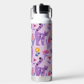 Lila Katzenliebhaber Trinkflasche (Vorderseite)