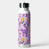 Lila Katzenliebhaber Trinkflasche (Links)