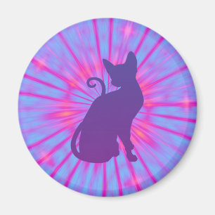 Lila Katzenmagnet Magnet