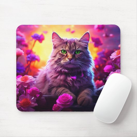 Lila Katzenmauspad – Perfektes Geschenk für Katzen Mousepad (Mit Mouse)