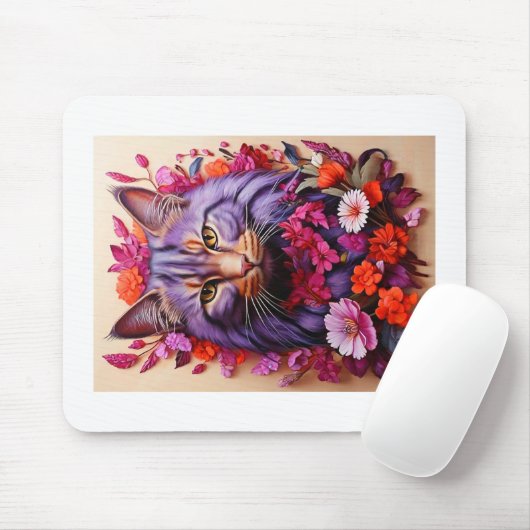 Lila Katzenmauspad – Perfektes Geschenk für Katzen Mousepad (Mit Mouse)