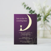 Lila Katzenmond, Halloween-Einladungskarte Einladungspostkarte (Stehend Vorderseite)