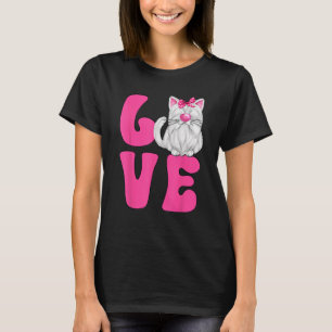 Lila Katzenoutfit für Frauen und rosafarbene Katze T-Shirt