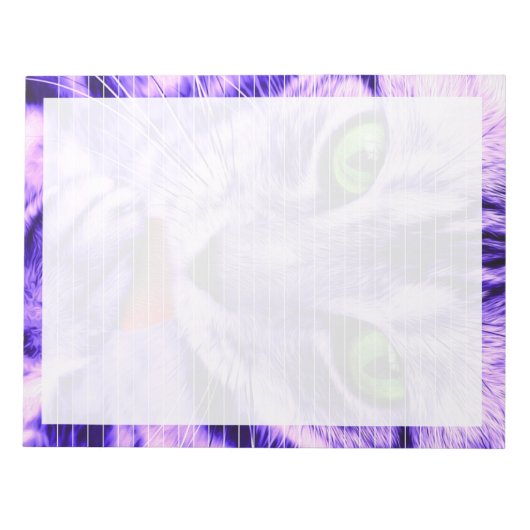 Lila Katzenverkleidung - 11" x 8,5" Notepad Notizblock (Vorderseite)