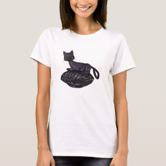 Lila Katzenzuführung T-Shirt