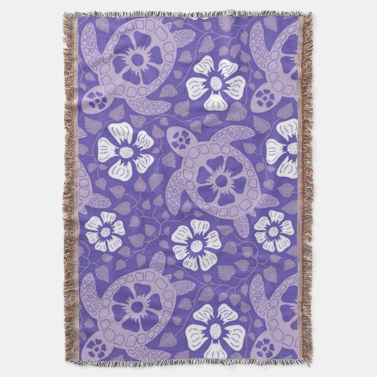 Lila Kauai Turtles Decke (Vorderseite Vertikal)